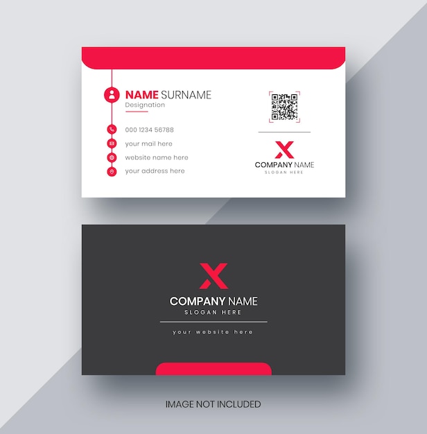 Professional elegant red and white creative modern business card visiting card design template