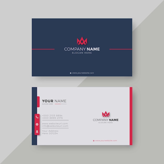 Vector professional elegant red and white modern business card design