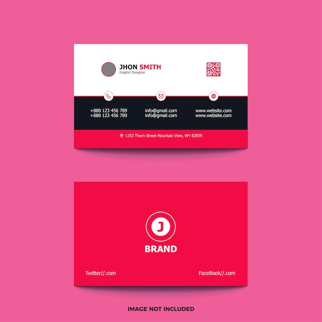 Профессиональный элегантный красно-белый современный дизайн визитной карточки