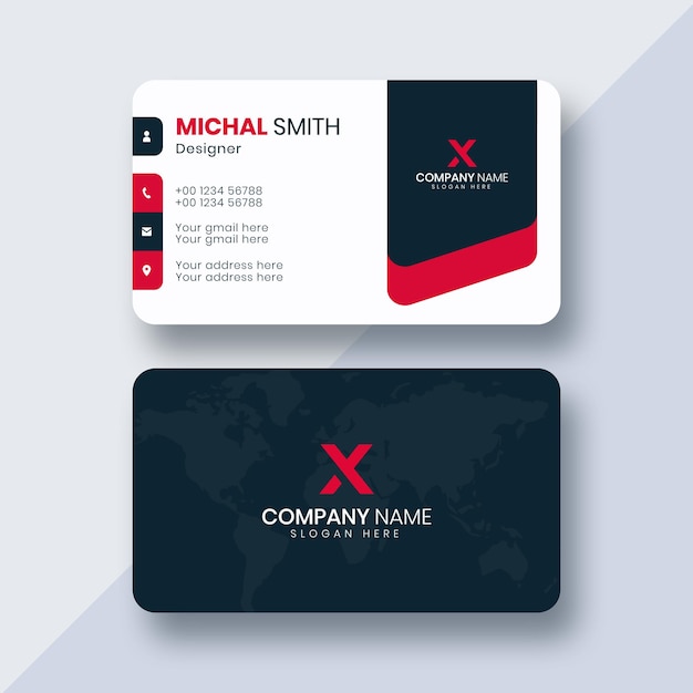 Vector professional elegant red and white modern creative business card
