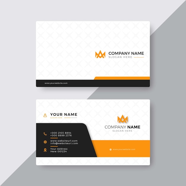 Professional Elegant yellow and white Modern Business Card Design Corporate Template