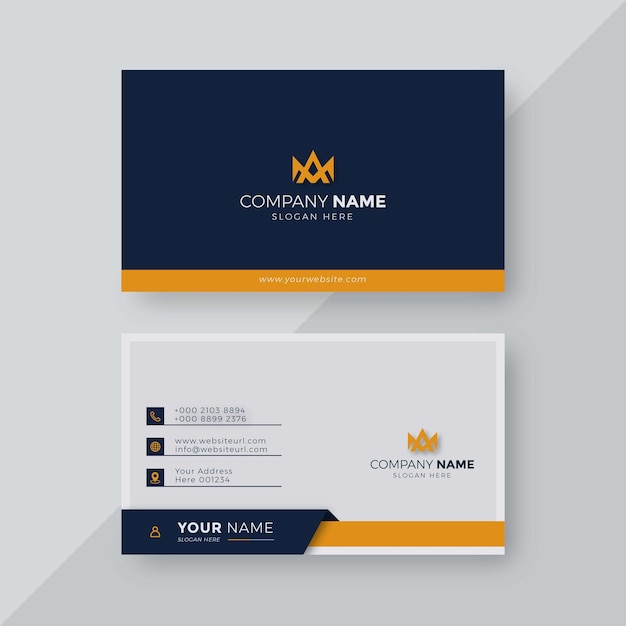 Professional Elegant yellow and white Modern Business Card Design Corporate Template