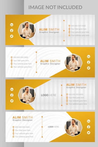 Вектор Профессиональный дизайн подписи электронной почты и векторный шаблон персонального баннера