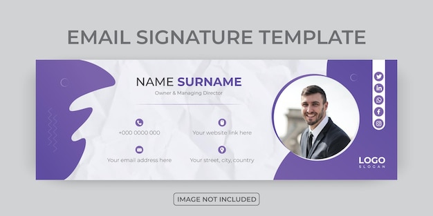 Professional email signature design template layout