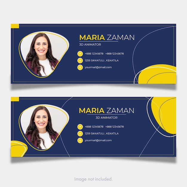 professional email signature design With Abstract Whape Business Corporate Company Identity Template