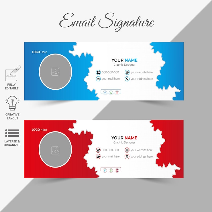 वेक्टर professional email signature or email footer design