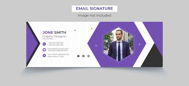 professional email signature template design Premium Vector