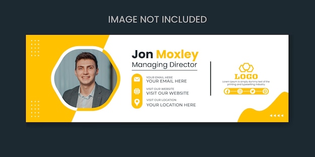 Professional Email Signature Template Design With author photo place