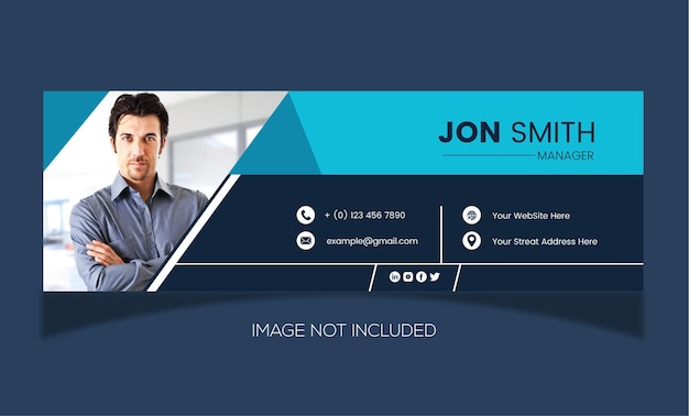 Vector professional email signature template or email footer and personal facebook cover design