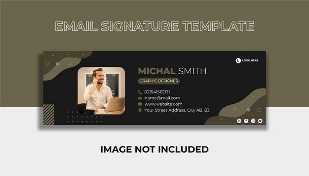 Professional Email signature template or email footer and personal social media cover design