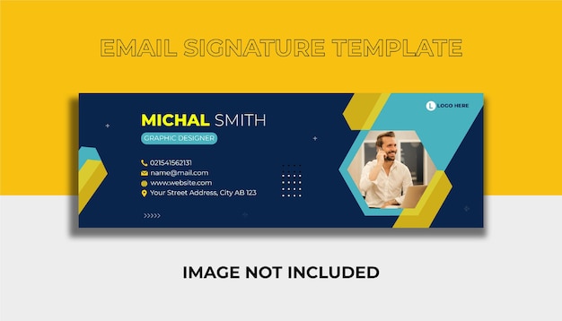 Vector professional email signature template or email footer and personal social media cover design