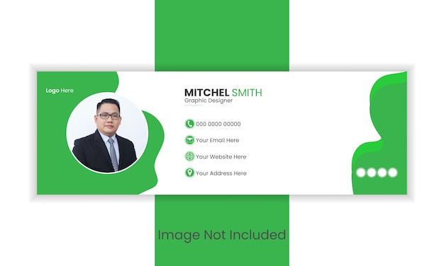 Vector professional email signature template or email footer