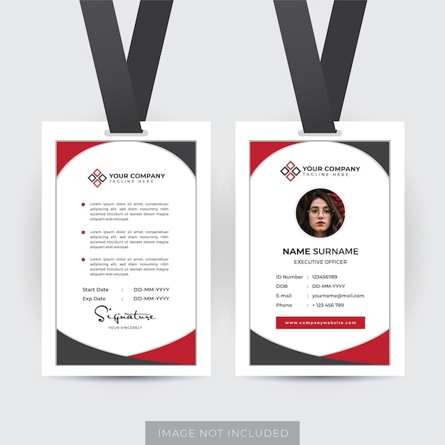 Professional employee id card template