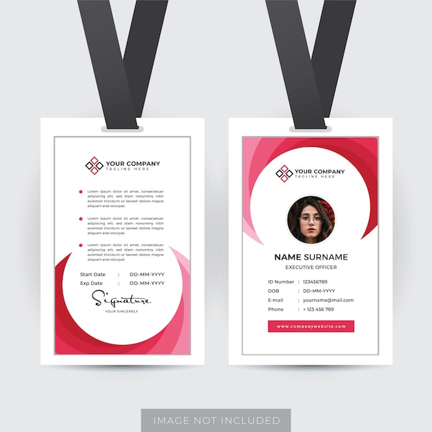 Professional employee id card template