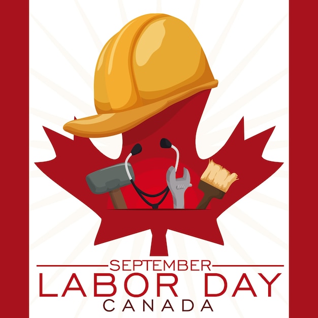 Vector professional equipment and non professional equipment for canadian labor day as equal workers