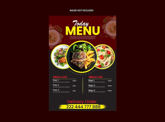 Professional food menu flyer design