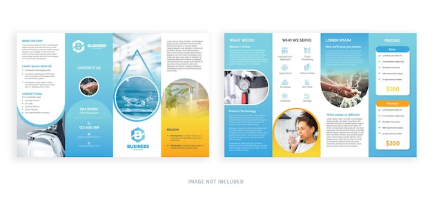 Professional four fold brochure template design