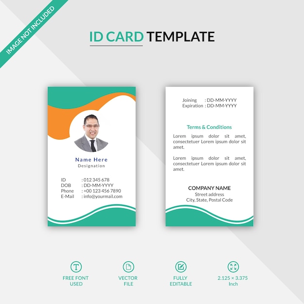 Professional geometric id card design template