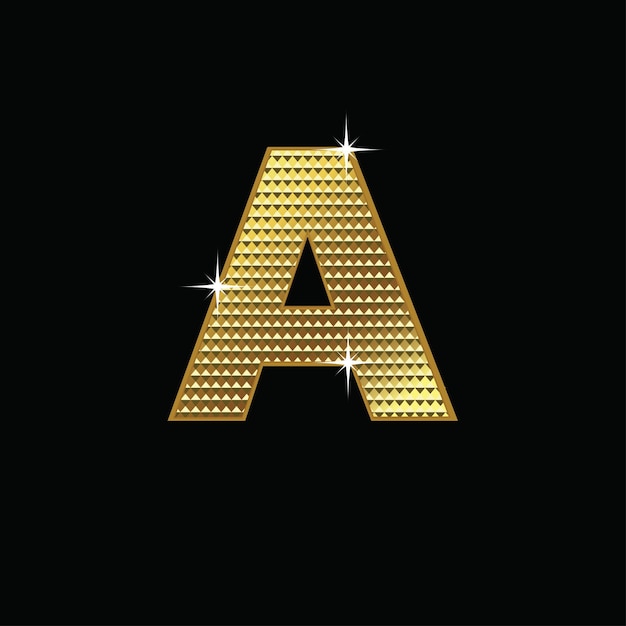 Professional Golden Font Type Letter A