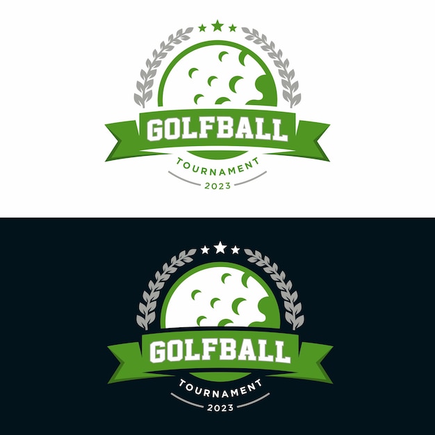 Профессиональный дизайн логотипа шаблона гольфа, турниры по гольфу
