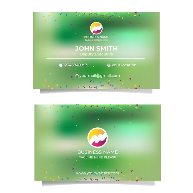 Professional  Gradient  luxury horizontal business  card design template