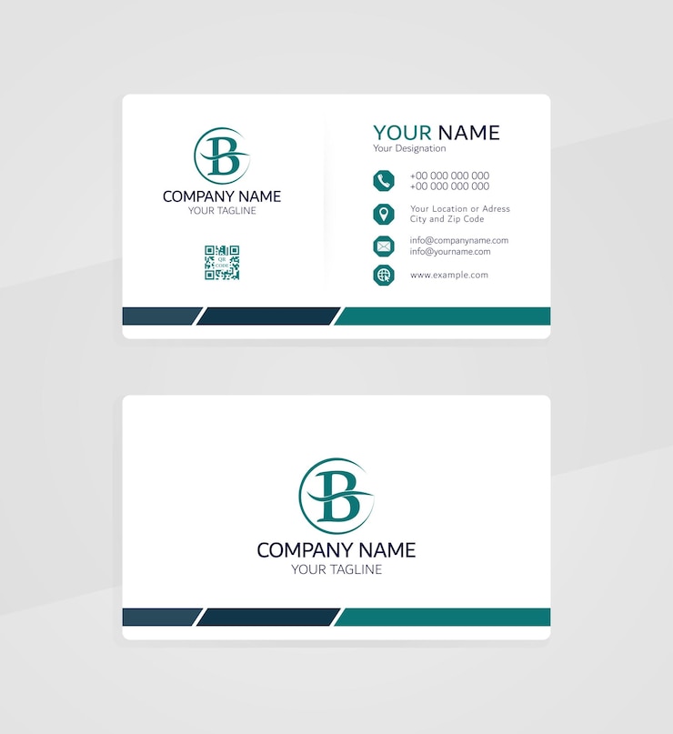 Vector professional green gradient business card template modern luxurious company card design