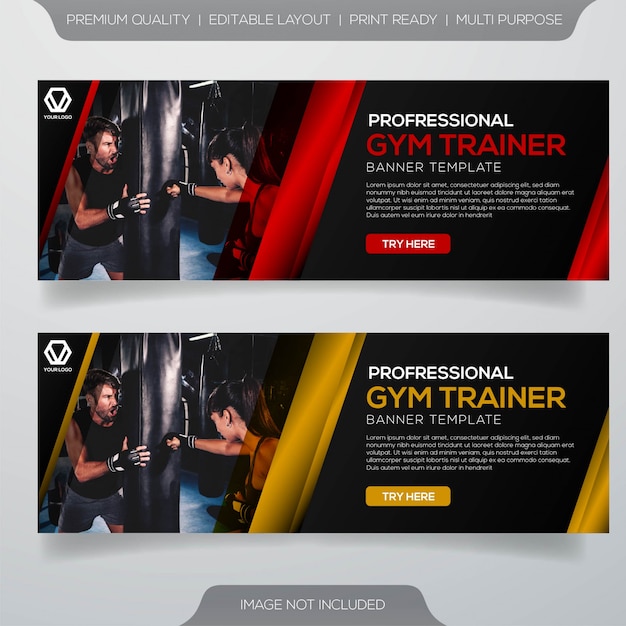 Banner design allenatore palestra professionale