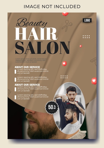 professional hair cut promotional flyer template design