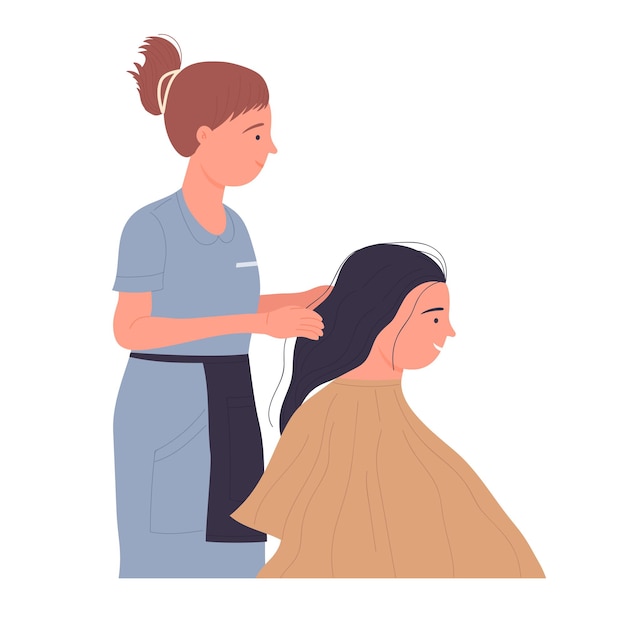 professional hairdresser grooming and styling customer hair
