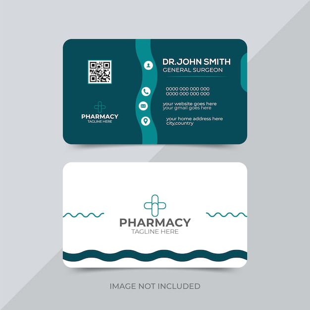 Шаблон дизайна визитной карточки профессионального здравоохранения