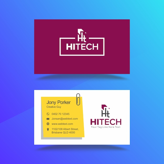 Профессиональная визитная карточка hitech и дизайн фирменных бланков