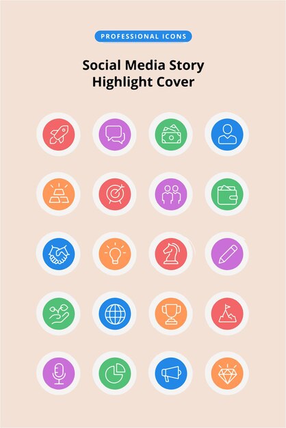 Premium Vector | Professional icon highlight cover your story