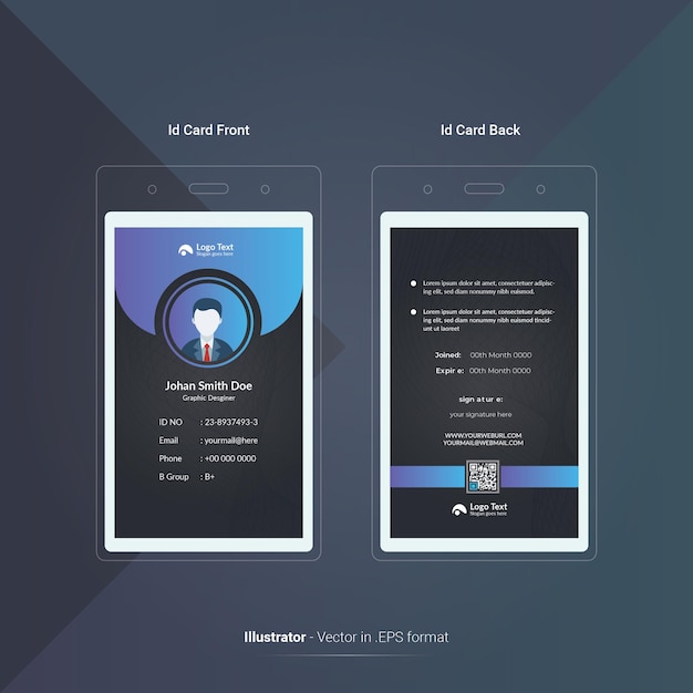 Professional id card design Premium Vector