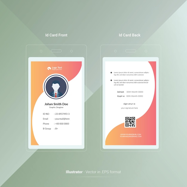 Professional id card design Premium Vector