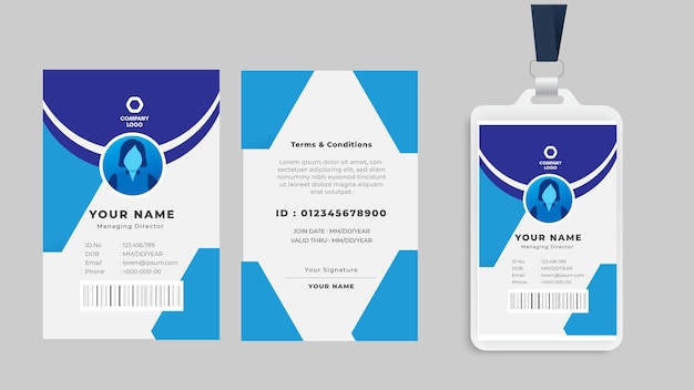 Employeeidカードのデザインやその他のプロフェッショナルidカードテンプレートベクトル