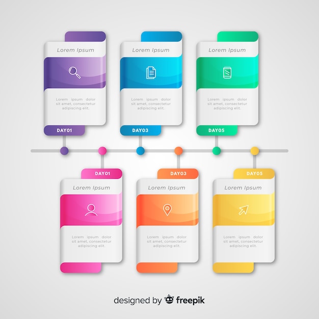 Cronologia gradiente infografica professionale