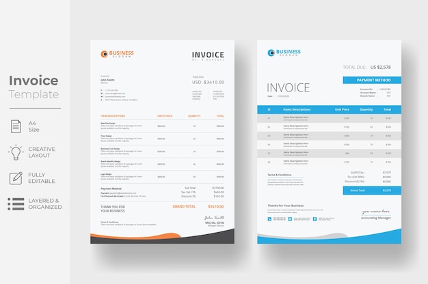 Профессиональный шаблон оформления счета