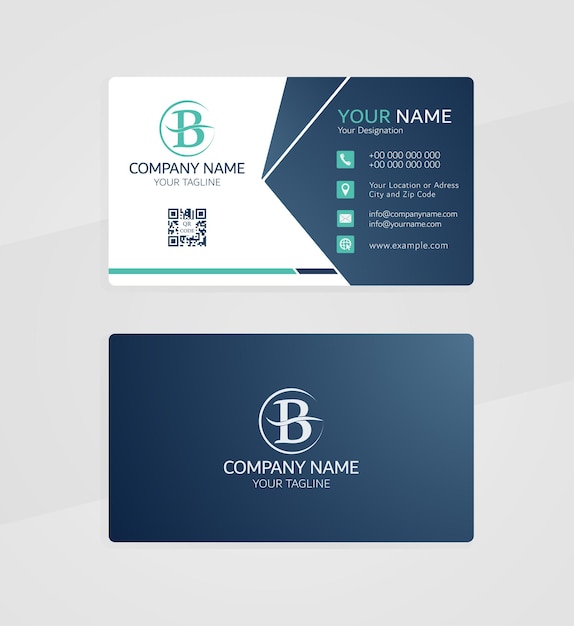 Vector professional isometric business card template modern elegant company card design