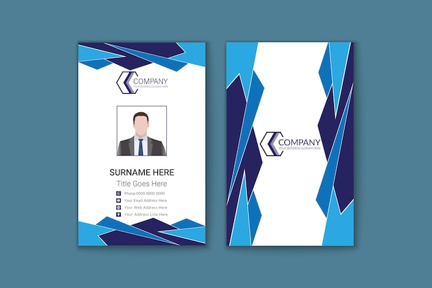 Vector professional it and software company vertical business card template