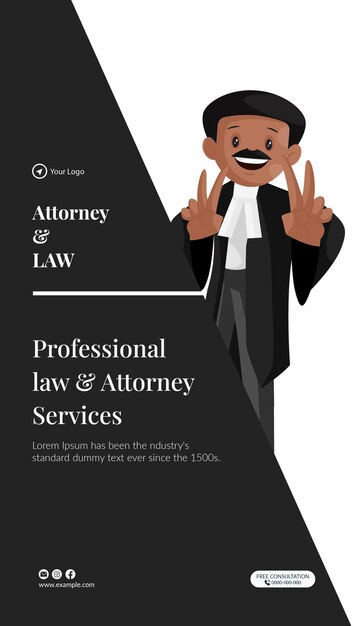 Professional law and attorney services portrait template design