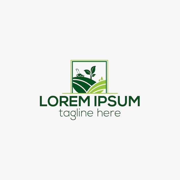 Professional lawn care and landscaping logo template