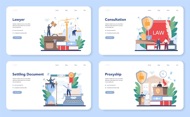 ベクトル プロの弁護士のランディングページセット