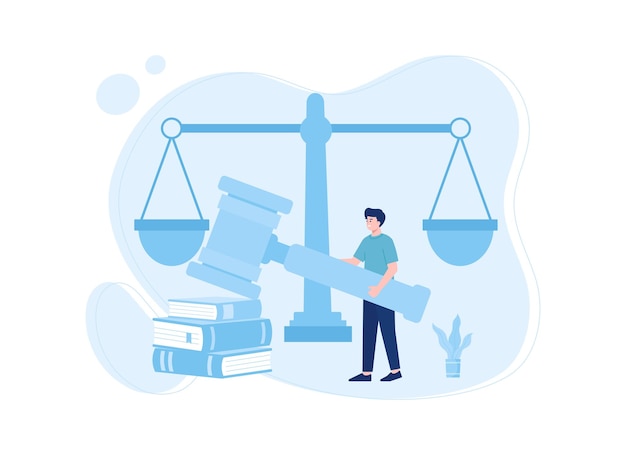 Professional lawyer punishment concept vector graphic concept flat illustration