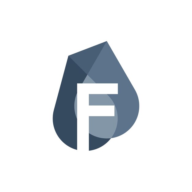 Vector professional letter f water drop logo design icon illustration