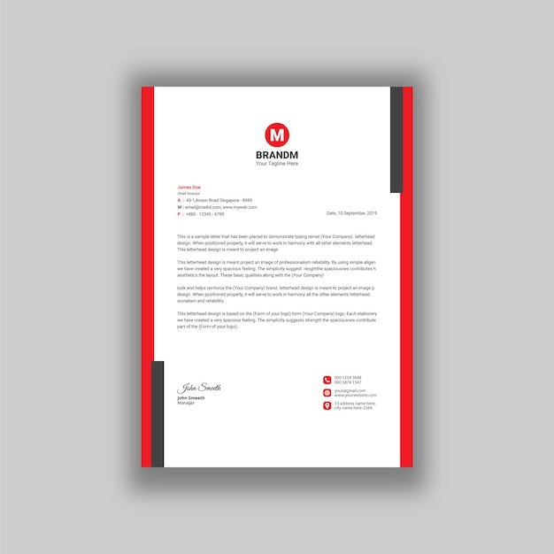 professional letter head design template