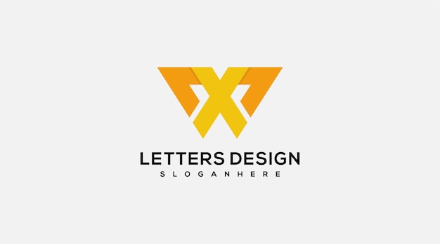 Professional letter xw logo icon design vector illustration