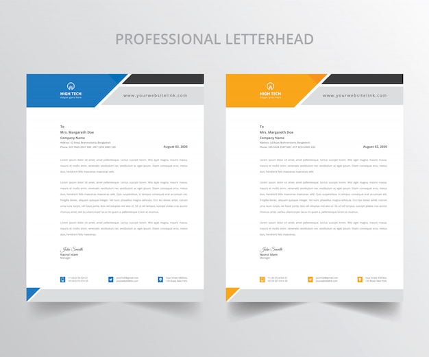 Professional letterhead collection