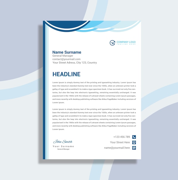 Professional letterhead design template for your business