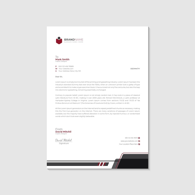 Professional Letterhead Design Template