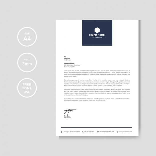 Vector professional  letterhead graphic template